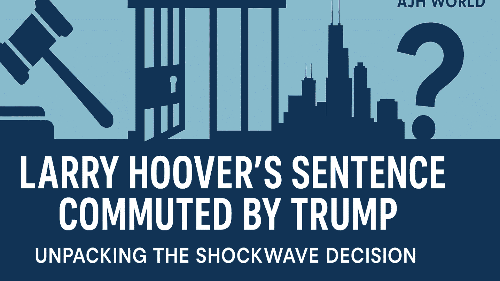 Banner For Article On Larry Hoover Sentence Commutation Showing Justice And Chicago Symbols Ajh World
