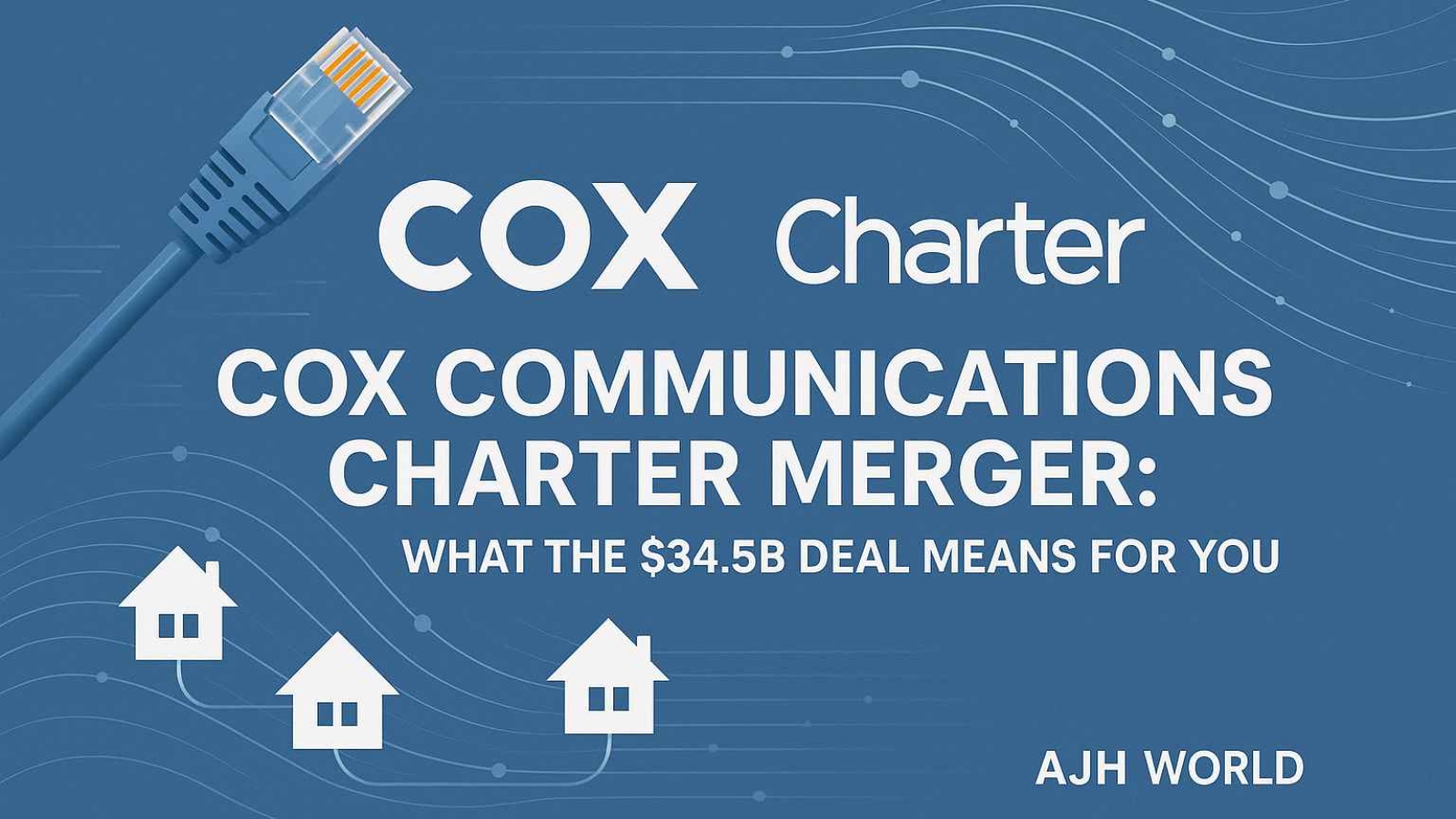 Banner For Cox Communications Charter Merger Showing Combined Logos And Connectivity Symbols Ajh World