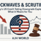 Banner For Us Credit Rating Downgrade Article With Economic Symbols And American Flag Ajh World