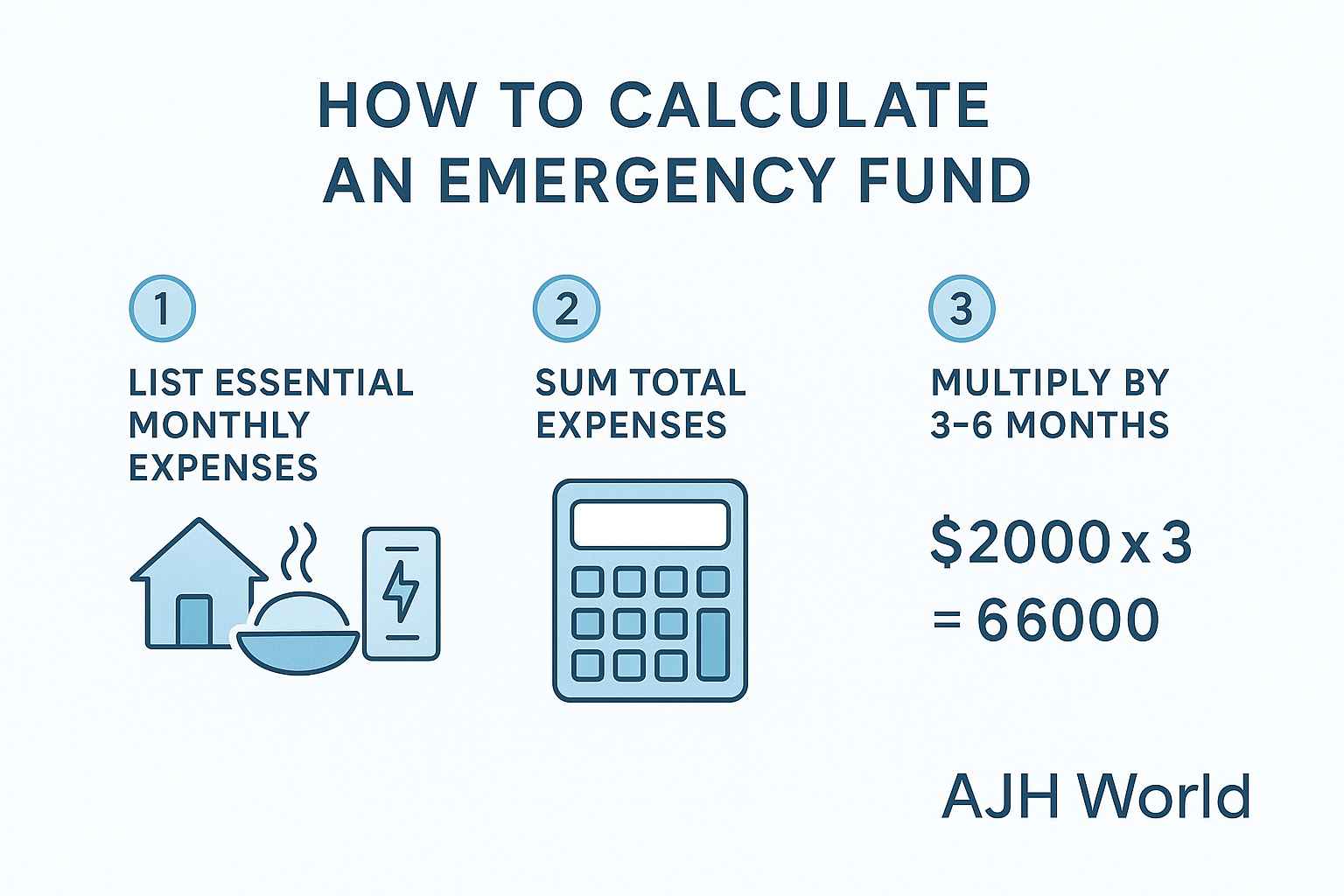 Infographic How To Calculate The Amount Needed For Your First Emergency Fund Based On Essential Expenses Ajh World