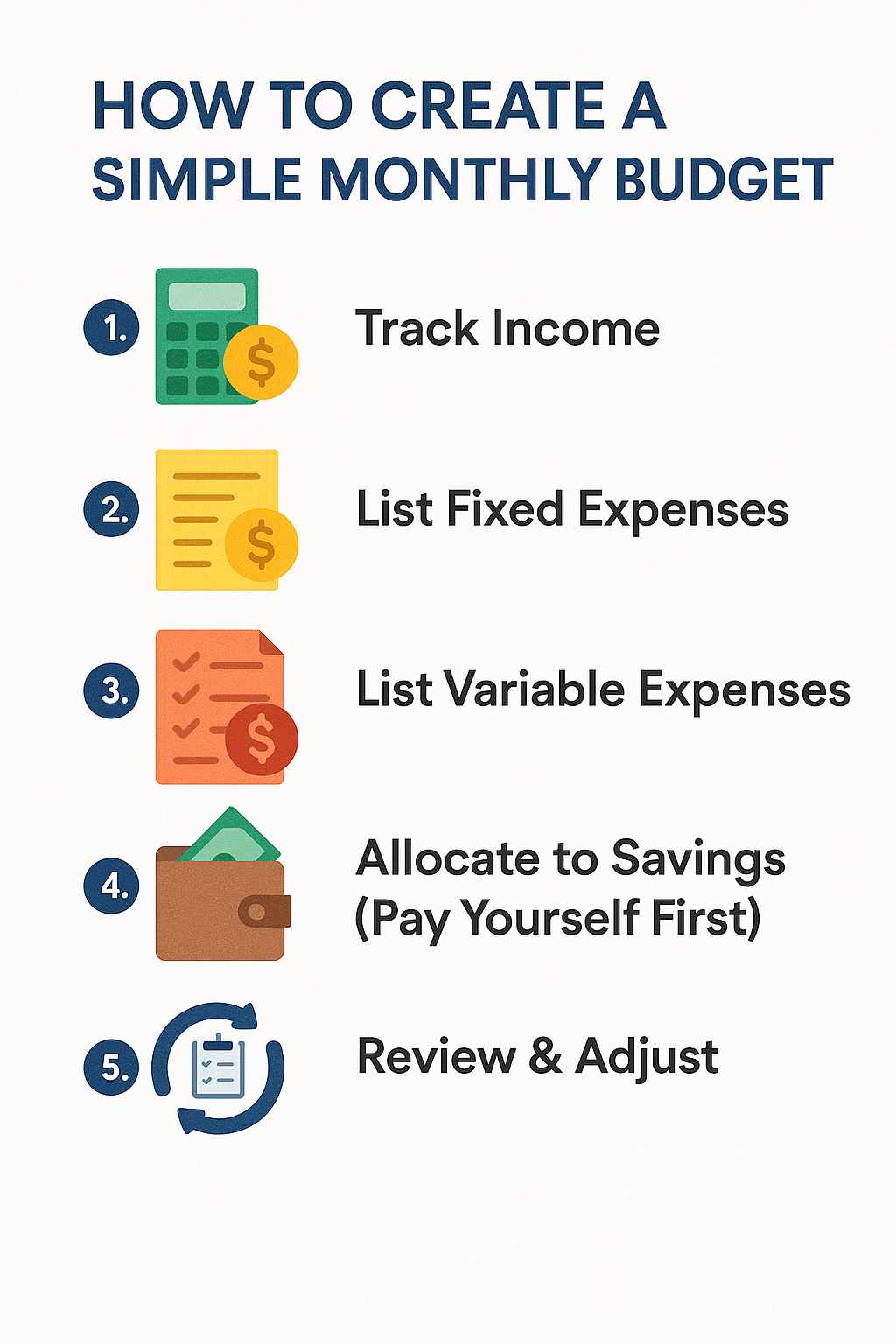 Infographic Outlining Steps For A Simple Budgeting Process To Save Money Fast Ajh World