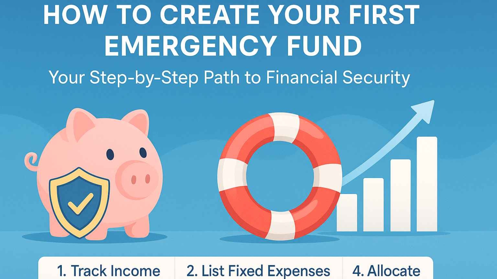 Professional Banner Illustrating Financial Security Symbols For How To Create Your First Emergency Fund Ajh World