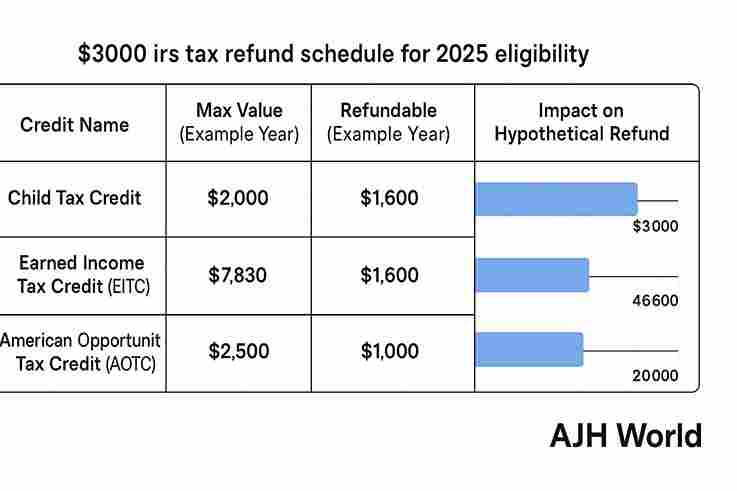 $3000 IRS tax refund schedule 2025