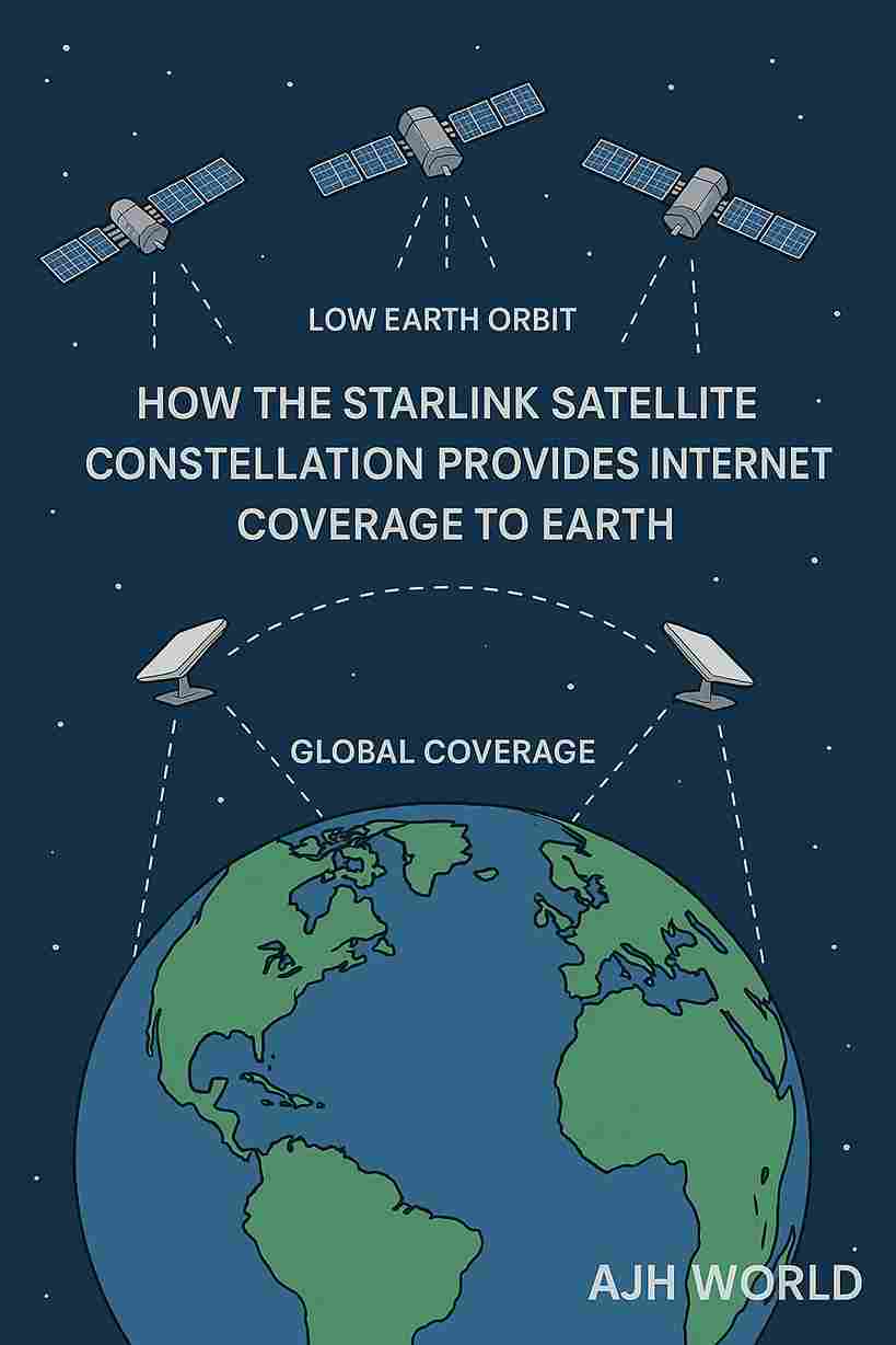 Diagram Of Starlink Satellite Internet Constellation Providing Global Coverage Following A Rocket Launch Today Ajh World