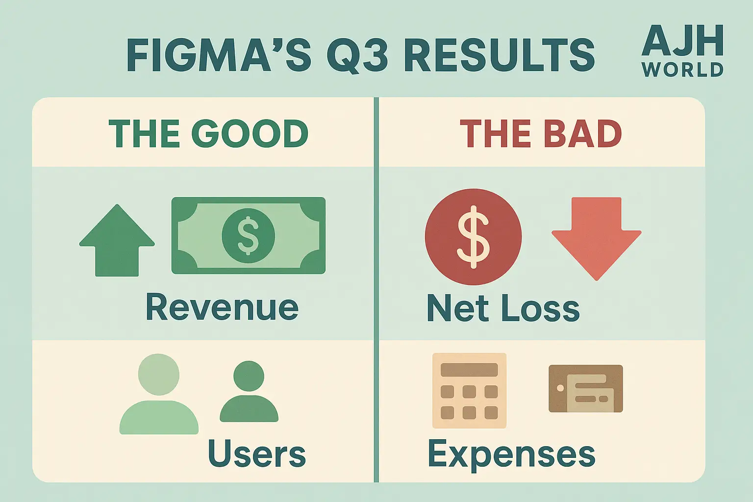 Infographic Comparing Figmas Q3 Results